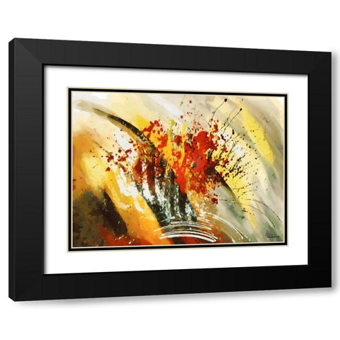 Mood of Abstraction III Black Modern Wood Framed Art Print with Double Matting by Medeiros, Celito