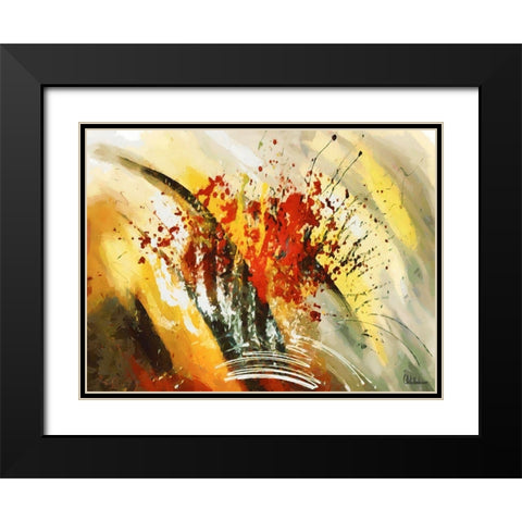 Mood of Abstraction III Black Modern Wood Framed Art Print with Double Matting by Medeiros, Celito
