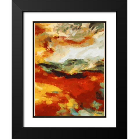 Mood of Abstraction XXVI Black Modern Wood Framed Art Print with Double Matting by Medeiros, Celito