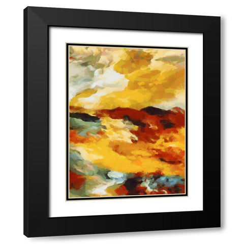 Mood of Abstraction V Black Modern Wood Framed Art Print with Double Matting by Medeiros, Celito