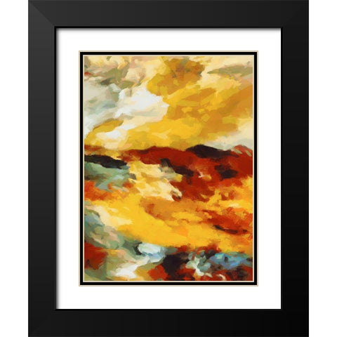 Mood of Abstraction V Black Modern Wood Framed Art Print with Double Matting by Medeiros, Celito