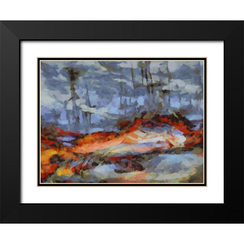 Mood of Abstraction VIII Black Modern Wood Framed Art Print with Double Matting by Medeiros, Celito