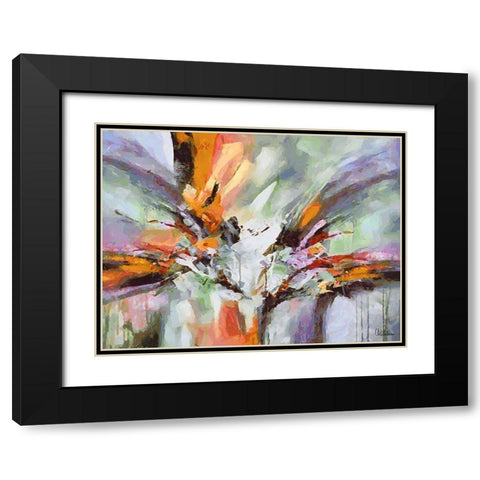 Mood of Abstraction IX Black Modern Wood Framed Art Print with Double Matting by Medeiros, Celito