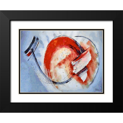Mood of Abstraction XIII  Black Modern Wood Framed Art Print with Double Matting by Medeiros, Celito