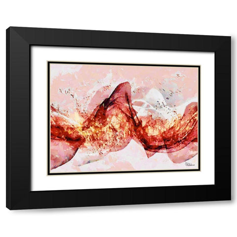 Mood of Abstraction XIV  Black Modern Wood Framed Art Print with Double Matting by Medeiros, Celito