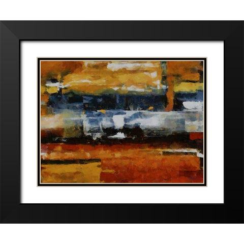 Mood of Abstraction XV  Black Modern Wood Framed Art Print with Double Matting by Medeiros, Celito