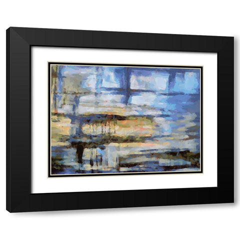 Mood of Abstraction XX  Black Modern Wood Framed Art Print with Double Matting by Medeiros, Celito