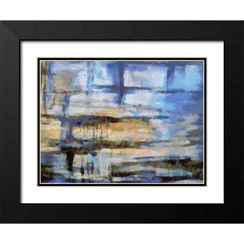 Mood of Abstraction XX  Black Modern Wood Framed Art Print with Double Matting by Medeiros, Celito