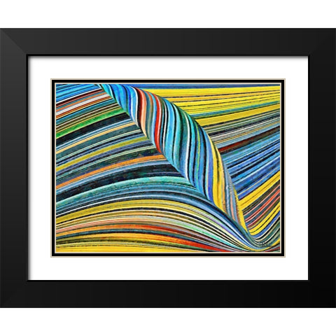 Mood of Abstraction XXI  Black Modern Wood Framed Art Print with Double Matting by Medeiros, Celito