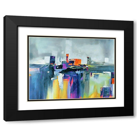 Mood of Abstraction XXII Black Modern Wood Framed Art Print with Double Matting by Medeiros, Celito