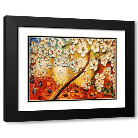 A Tree with White Flowers Black Modern Wood Framed Art Print with Double Matting by Medeiros, Celito