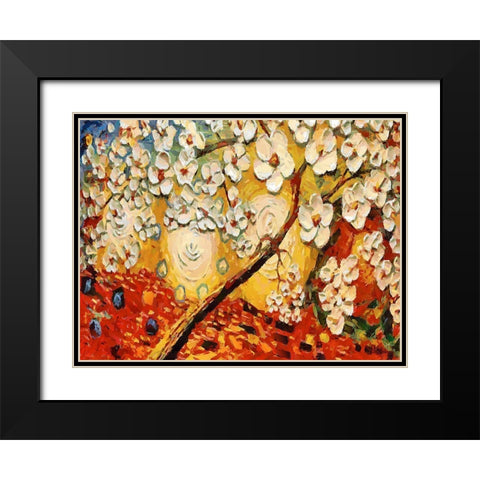 A Tree with White Flowers Black Modern Wood Framed Art Print with Double Matting by Medeiros, Celito