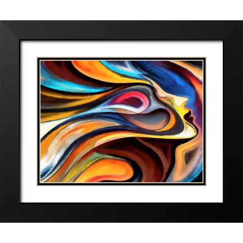 Mood of Abstraction XXVII  Black Modern Wood Framed Art Print with Double Matting by Medeiros, Celito