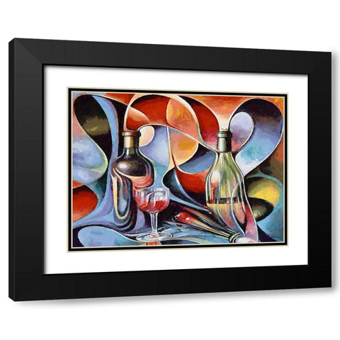 Mood of Abstraction XXVIII  Black Modern Wood Framed Art Print with Double Matting by Medeiros, Celito