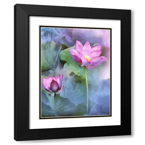 Orchids XXVIII Black Modern Wood Framed Art Print with Double Matting by Medeiros, Celito