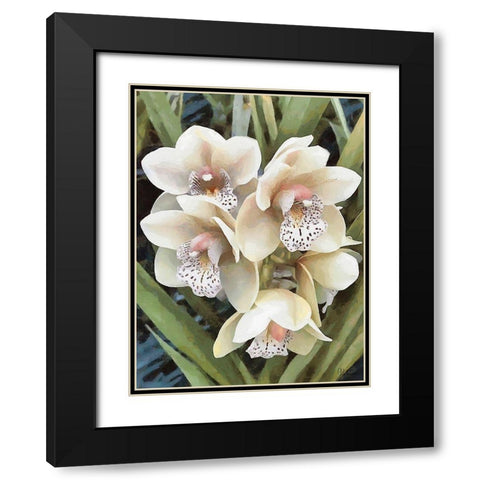 Orchids XXIX Black Modern Wood Framed Art Print with Double Matting by Medeiros, Celito