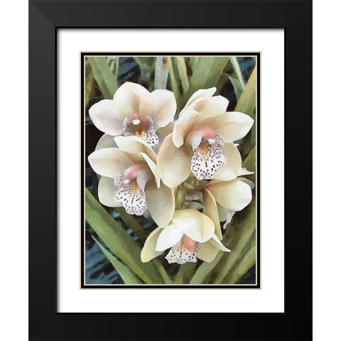 Orchids XXIX Black Modern Wood Framed Art Print with Double Matting by Medeiros, Celito