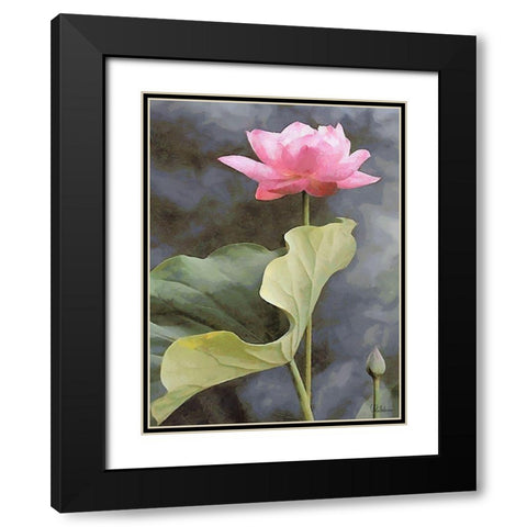 Watter Lilly III Black Modern Wood Framed Art Print with Double Matting by Medeiros, Celito