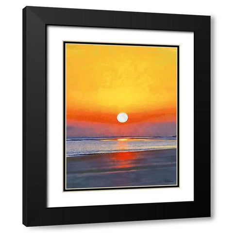 Golden Sunset III Black Modern Wood Framed Art Print with Double Matting by Medeiros, Celito