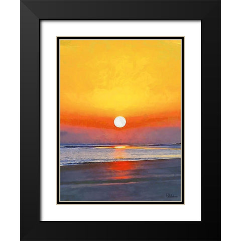 Golden Sunset III Black Modern Wood Framed Art Print with Double Matting by Medeiros, Celito