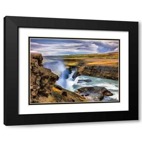 Watterfall Collection I Black Modern Wood Framed Art Print with Double Matting by Medeiros, Celito