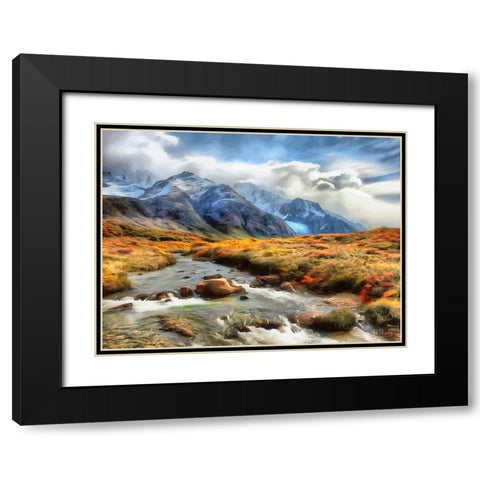Watterfall Collection III Black Modern Wood Framed Art Print with Double Matting by Medeiros, Celito