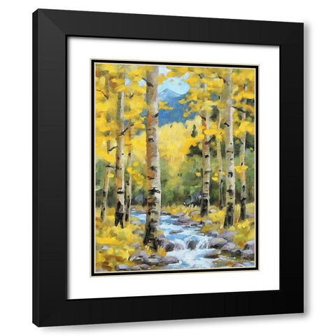 River in the Forest I Black Modern Wood Framed Art Print with Double Matting by Medeiros, Celito