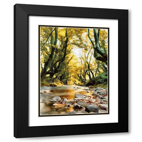 River in the Forest IV Black Modern Wood Framed Art Print with Double Matting by Medeiros, Celito