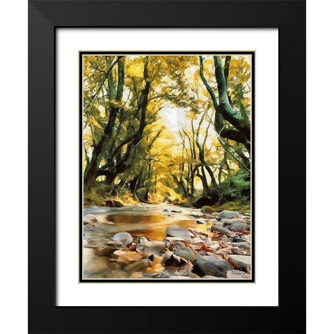 River in the Forest IV Black Modern Wood Framed Art Print with Double Matting by Medeiros, Celito