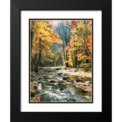River in the Forest V Black Modern Wood Framed Art Print with Double Matting by Medeiros, Celito