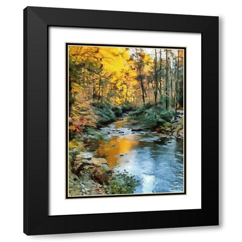 River in the Forest VI Black Modern Wood Framed Art Print with Double Matting by Medeiros, Celito