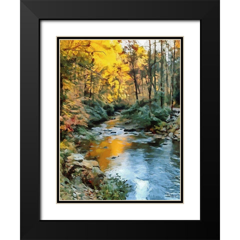 River in the Forest VI Black Modern Wood Framed Art Print with Double Matting by Medeiros, Celito