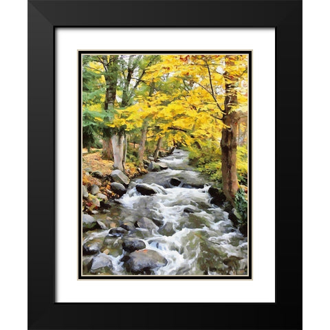 River in the Forest VIII Black Modern Wood Framed Art Print with Double Matting by Medeiros, Celito