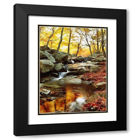 River in the Forest IX Black Modern Wood Framed Art Print with Double Matting by Medeiros, Celito