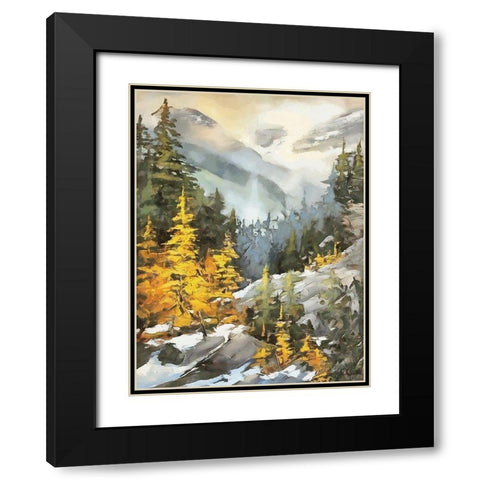 Cloudy Mountains Black Modern Wood Framed Art Print with Double Matting by Medeiros, Celito