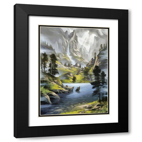 River in the Mountains IV Black Modern Wood Framed Art Print with Double Matting by Medeiros, Celito