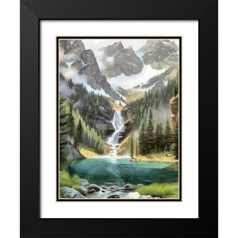 River in the Mountains V Black Modern Wood Framed Art Print with Double Matting by Medeiros, Celito