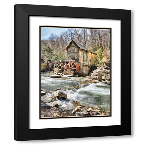Mill Collection II Black Modern Wood Framed Art Print with Double Matting by Medeiros, Celito