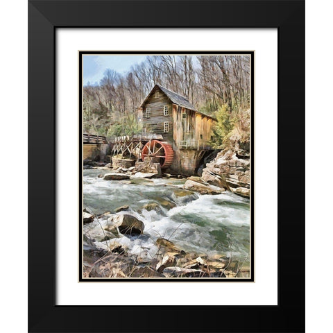 Mill Collection II Black Modern Wood Framed Art Print with Double Matting by Medeiros, Celito