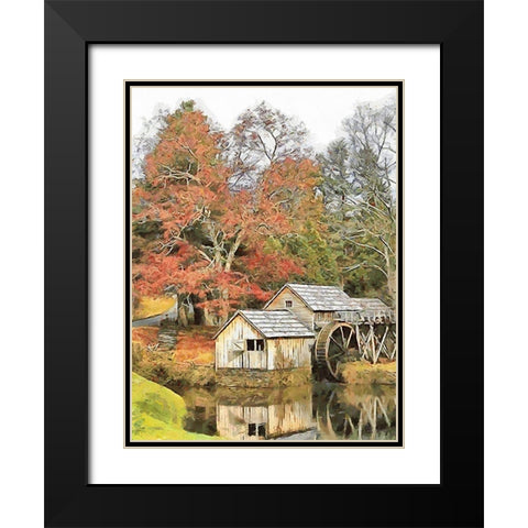 Mill Collection VI Black Modern Wood Framed Art Print with Double Matting by Medeiros, Celito