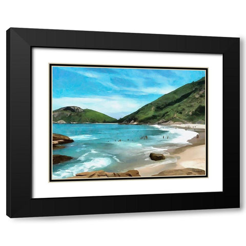 Tropical Bay I Black Modern Wood Framed Art Print with Double Matting by Medeiros, Celito