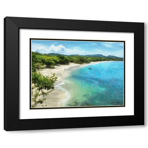 Tropical Bay II Black Modern Wood Framed Art Print with Double Matting by Medeiros, Celito