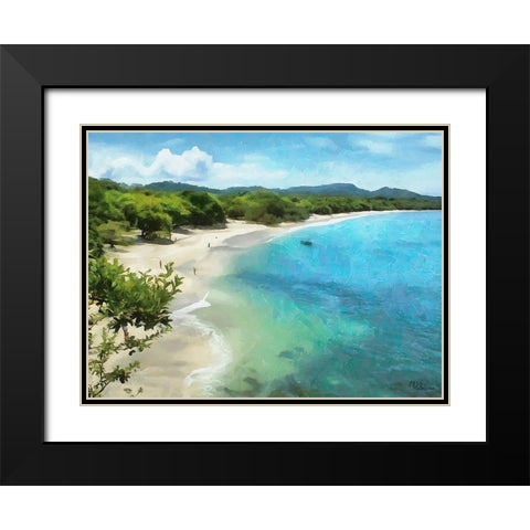 Tropical Bay II Black Modern Wood Framed Art Print with Double Matting by Medeiros, Celito