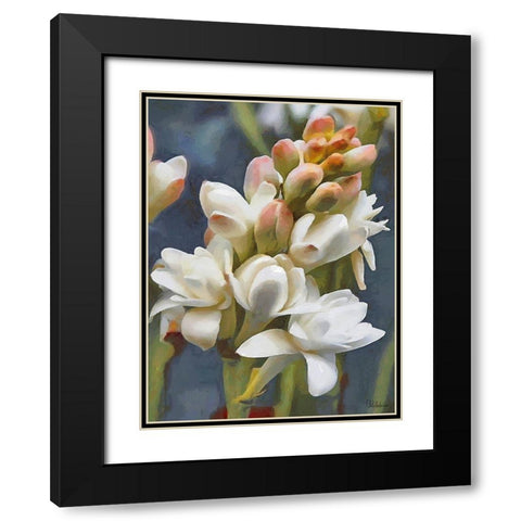 I like Flowers VII Black Modern Wood Framed Art Print with Double Matting by Medeiros, Celito