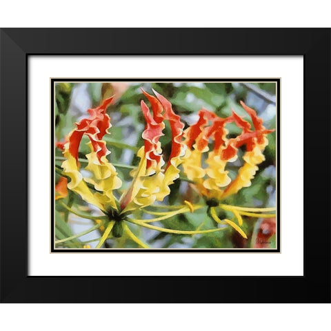 I like Flowers XXX Black Modern Wood Framed Art Print with Double Matting by Medeiros, Celito