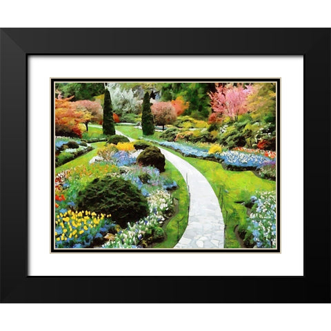 Beautiful Garden II Black Modern Wood Framed Art Print with Double Matting by Medeiros, Celito