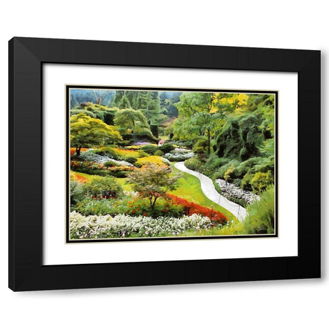 Beautiful Garden IV Black Modern Wood Framed Art Print with Double Matting by Medeiros, Celito