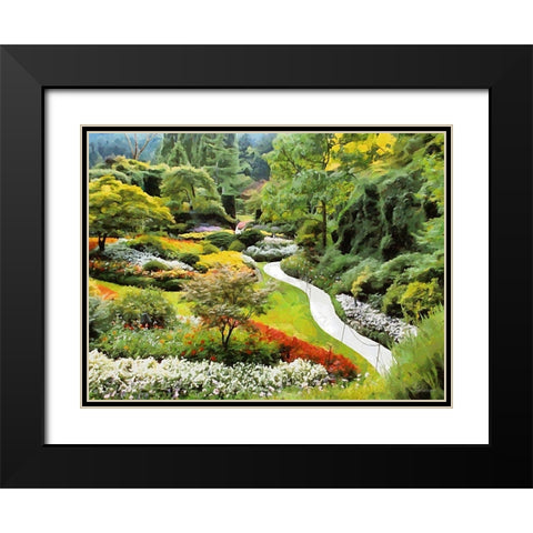 Beautiful Garden IV Black Modern Wood Framed Art Print with Double Matting by Medeiros, Celito