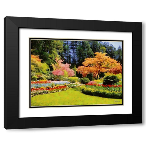Beautiful Garden V Black Modern Wood Framed Art Print with Double Matting by Medeiros, Celito