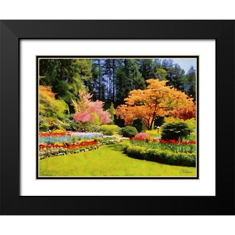 Beautiful Garden V Black Modern Wood Framed Art Print with Double Matting by Medeiros, Celito